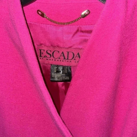 Escada Wool Cashmere Bright Pink Size 38 - Picture 6 of 7